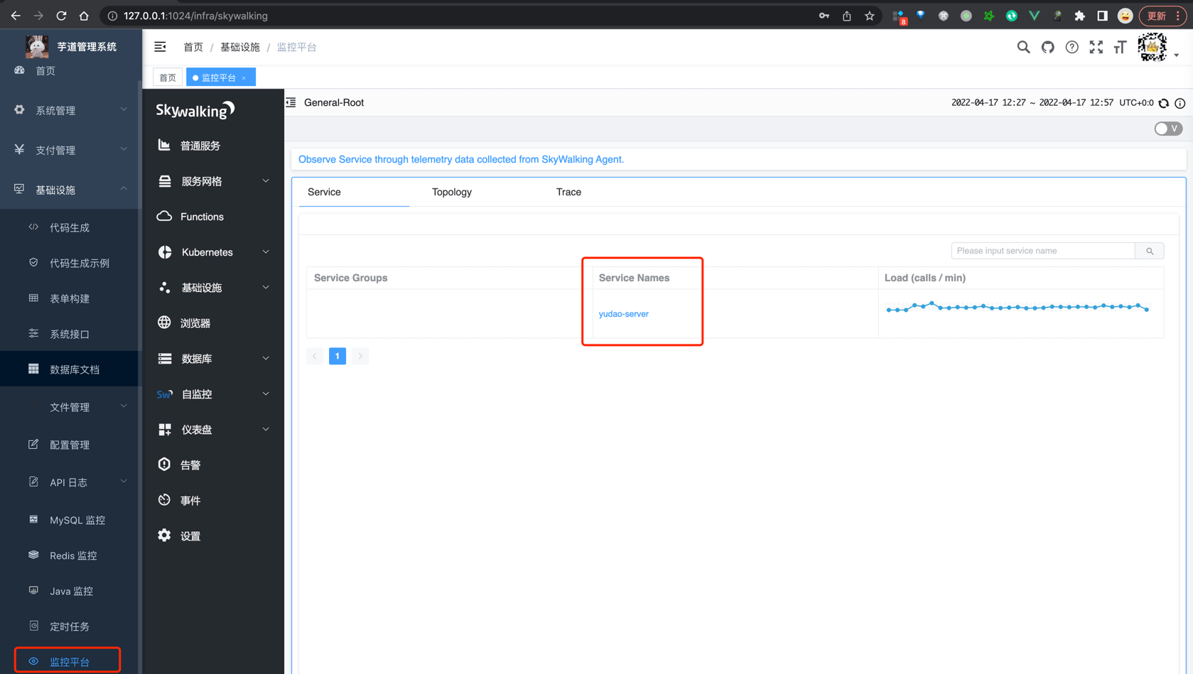 基础设施 -> 链路追踪